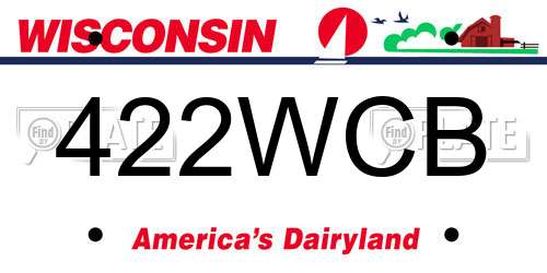 422WCB Wisconsin License Plate