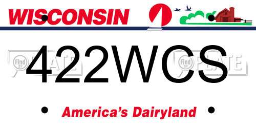 422WCS Wisconsin License Plate