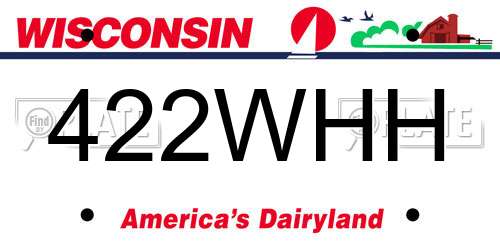422WHH Wisconsin License Plate