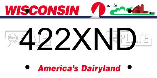 422XND Wisconsin License Plate