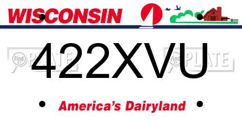 422XVU Wisconsin License Plate