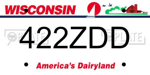 422ZDD Wisconsin License Plate