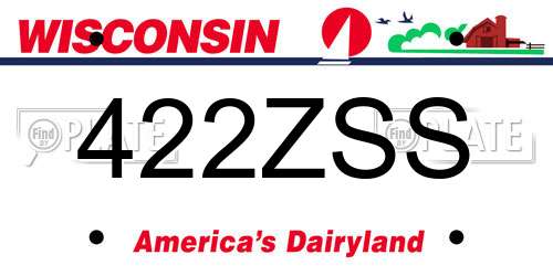 422ZSS Wisconsin License Plate