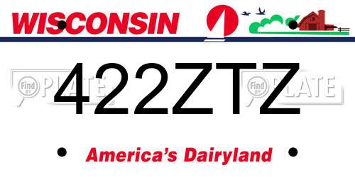 422ZTZ Wisconsin License Plate