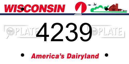 4239 Wisconsin License Plate