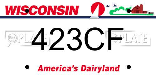 423CF Wisconsin License Plate