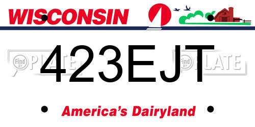 423EJT Wisconsin License Plate