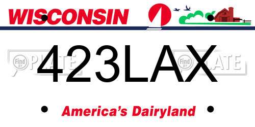 423LAX Wisconsin License Plate