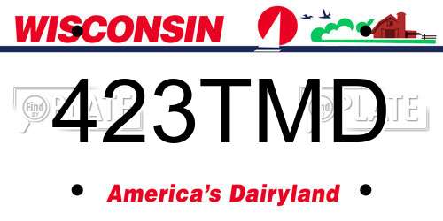 423TMD Wisconsin License Plate