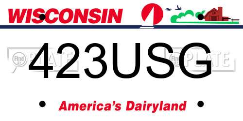 423USG Wisconsin License Plate