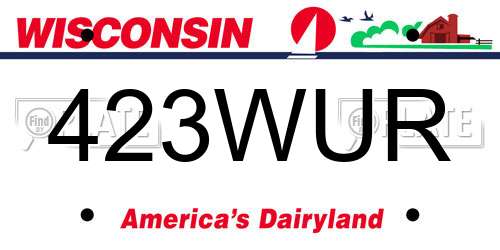 423WUR Wisconsin License Plate