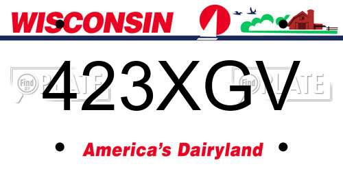 423XGV Wisconsin License Plate