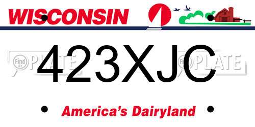 423XJC Wisconsin License Plate