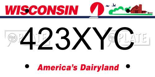423XYC Wisconsin License Plate