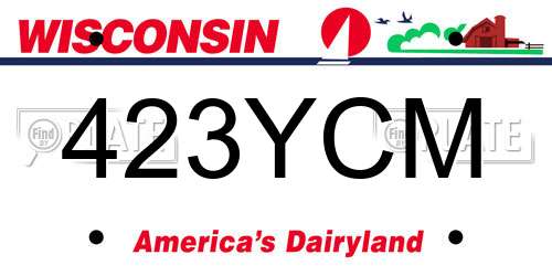 423YCM Wisconsin License Plate
