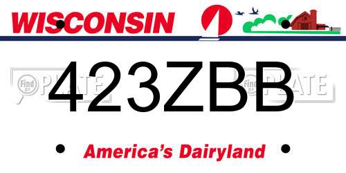 423ZBB Wisconsin License Plate
