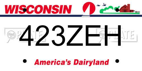 423ZEH Wisconsin License Plate