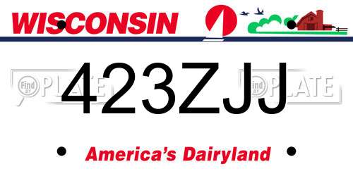 423ZJJ Wisconsin License Plate