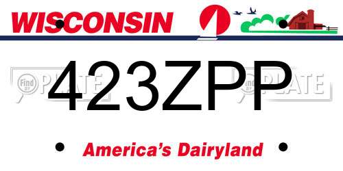 423ZPP Wisconsin License Plate