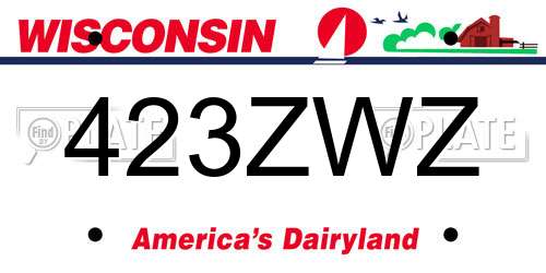 423ZWZ Wisconsin License Plate