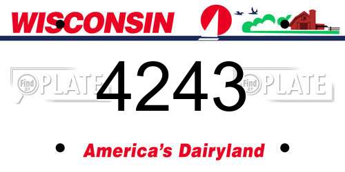 4243 Wisconsin License Plate