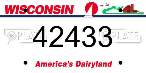 42433 Wisconsin License Plate