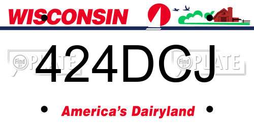 424DCJ Wisconsin License Plate