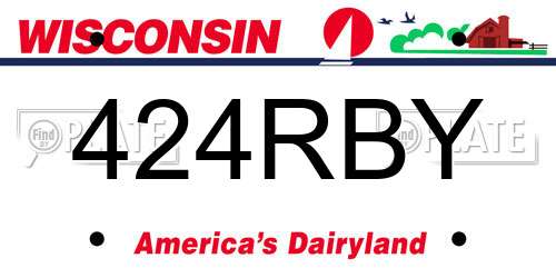 424RBY Wisconsin License Plate