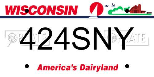 424SNY Wisconsin License Plate
