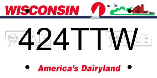 424TTW Wisconsin License Plate