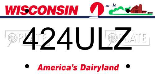 424ULZ Wisconsin License Plate