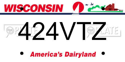 424VTZ Wisconsin License Plate