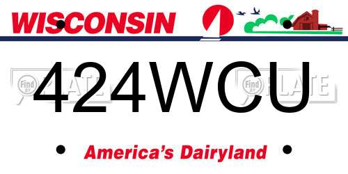 424WCU Wisconsin License Plate