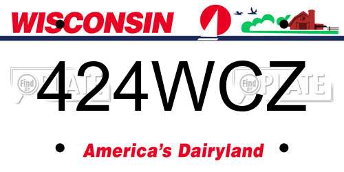 424WCZ Wisconsin License Plate