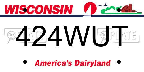 424WUT Wisconsin License Plate