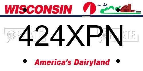 424XPN Wisconsin License Plate
