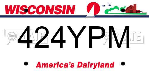 424YPM Wisconsin License Plate