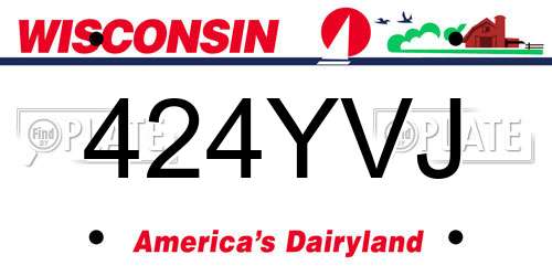 424YVJ Wisconsin License Plate