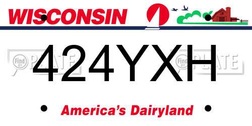 424YXH Wisconsin License Plate