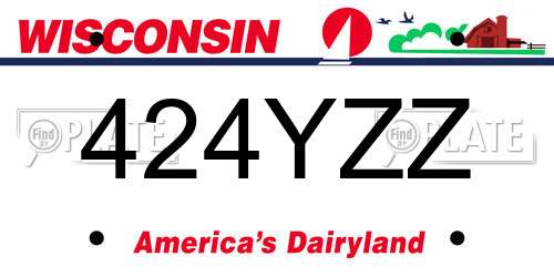 424YZZ Wisconsin License Plate