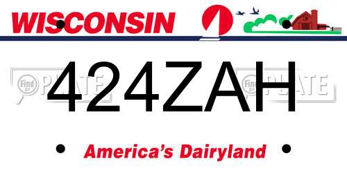 424ZAH Wisconsin License Plate