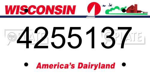 4255137 Wisconsin License Plate