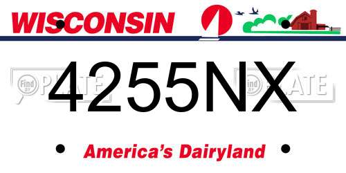 4255NX Wisconsin License Plate