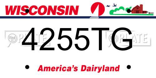 4255TG Wisconsin License Plate