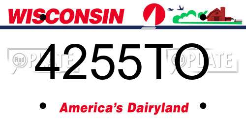 4255TO Wisconsin License Plate