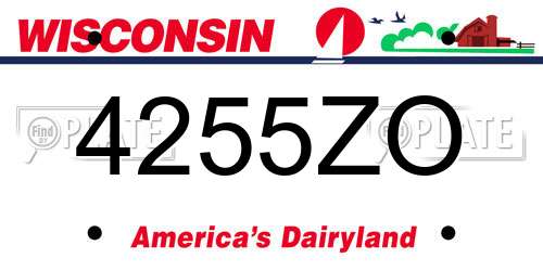 4255ZO Wisconsin License Plate