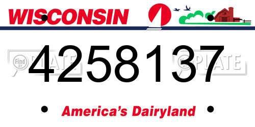 4258137 Wisconsin License Plate