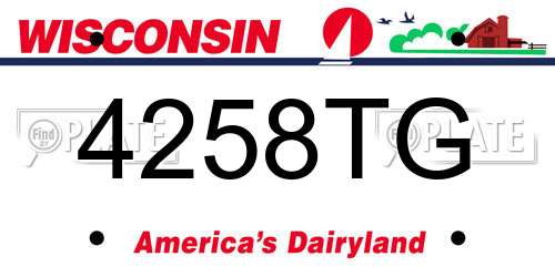 4258TG Wisconsin License Plate