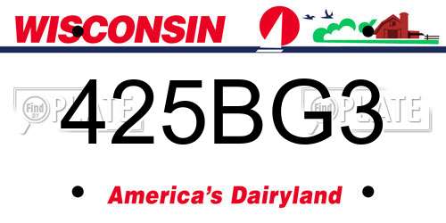 425BG3 Wisconsin License Plate