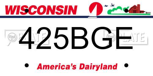 425BGE Wisconsin License Plate
